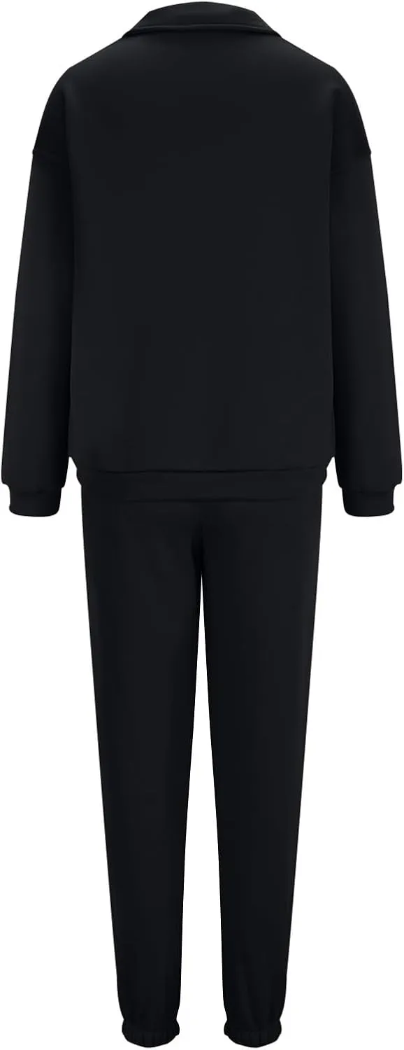 Womens Sweatsuits 2 Piece Set Petite Trendy 2024 Zip Up Plain Sweatsuits Casual Lightweight Track Suits With Pockets