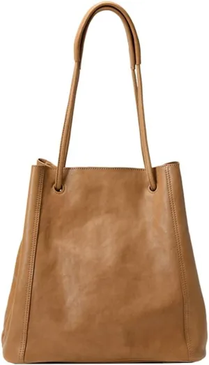 Womens Vintage Genuine Leather Tote Bag Large Bucket Shoulder Satchel Work Purses Top Handle Handbags Set 2pcs