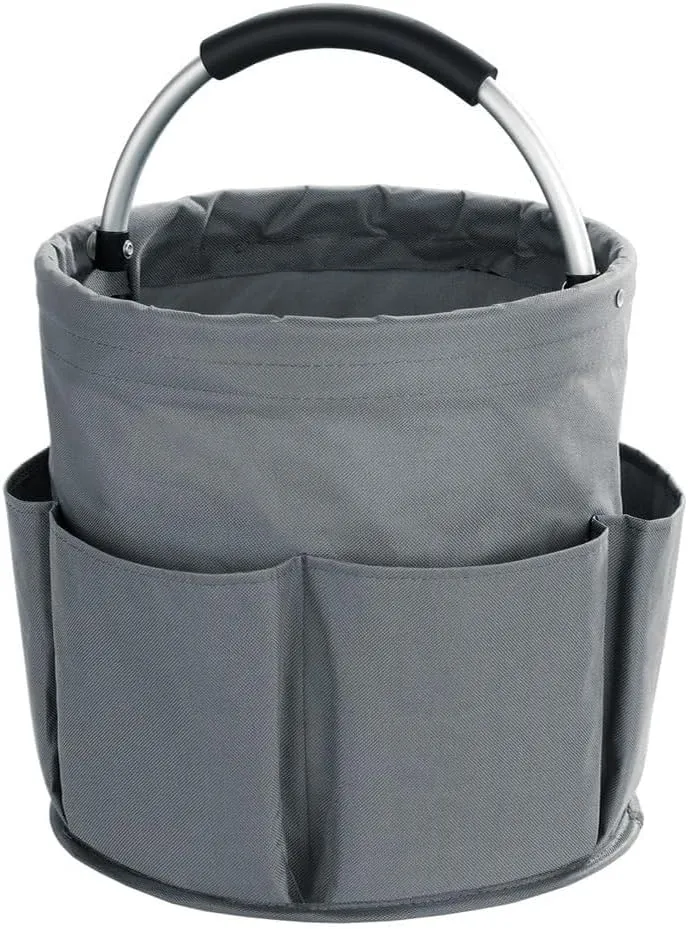 Wooha Tool Bag 17L Garden Tool Organizer Foldable Tool Storage Basket Outdoor Beach Storage Bag（Grey）