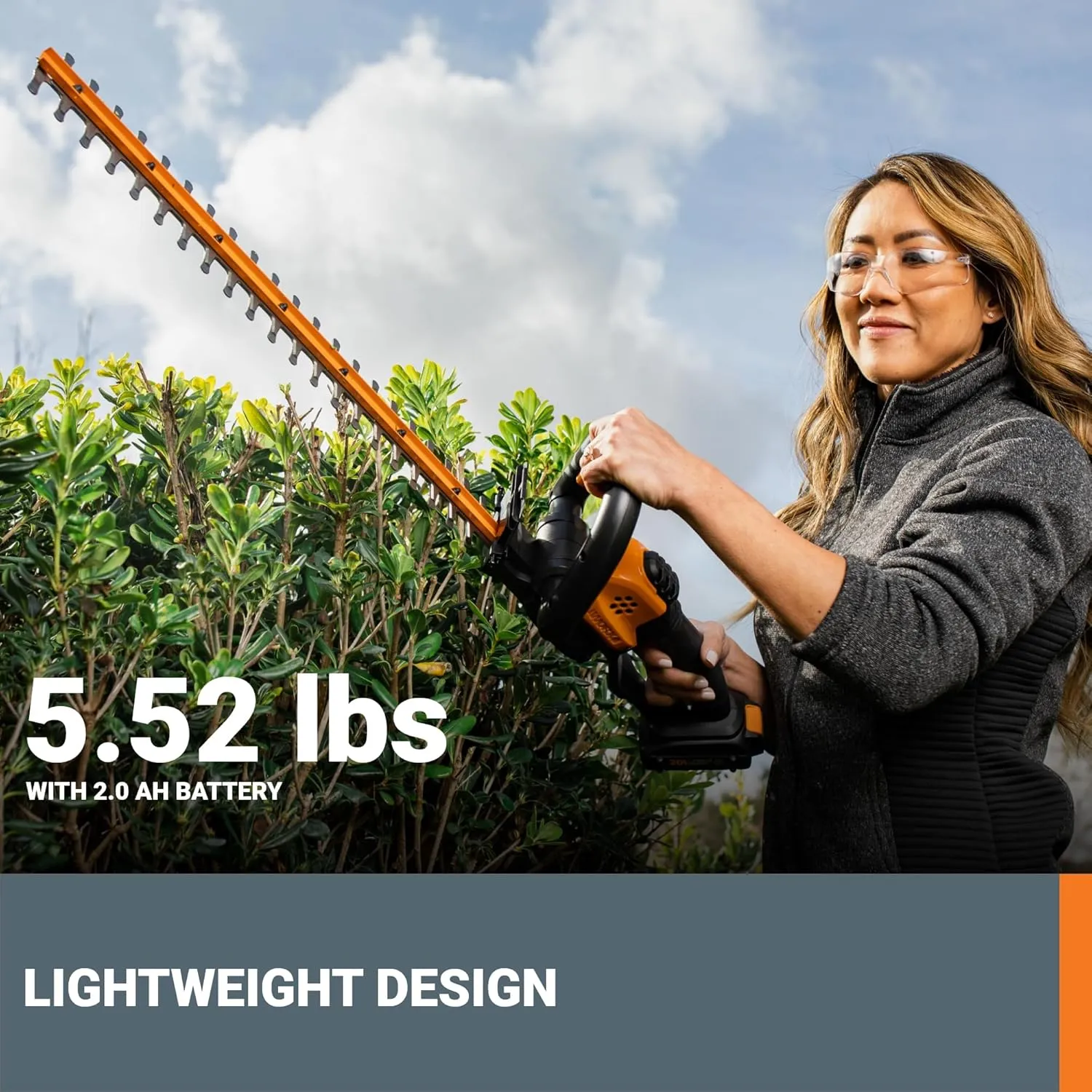 WORX WG261.9 20V PowerShare 22" Cordless Hedge Trimmer (Tool Only)