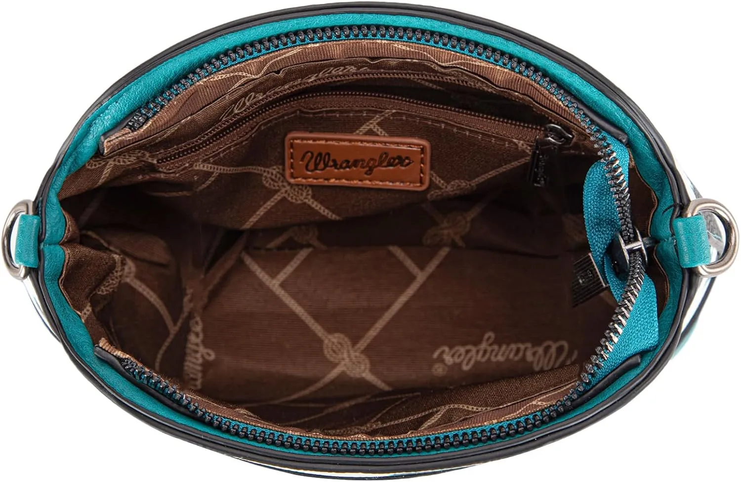 Wrangler Cow Print Crossbody Bag for Women Western Cross Body Purse with Signature Strap