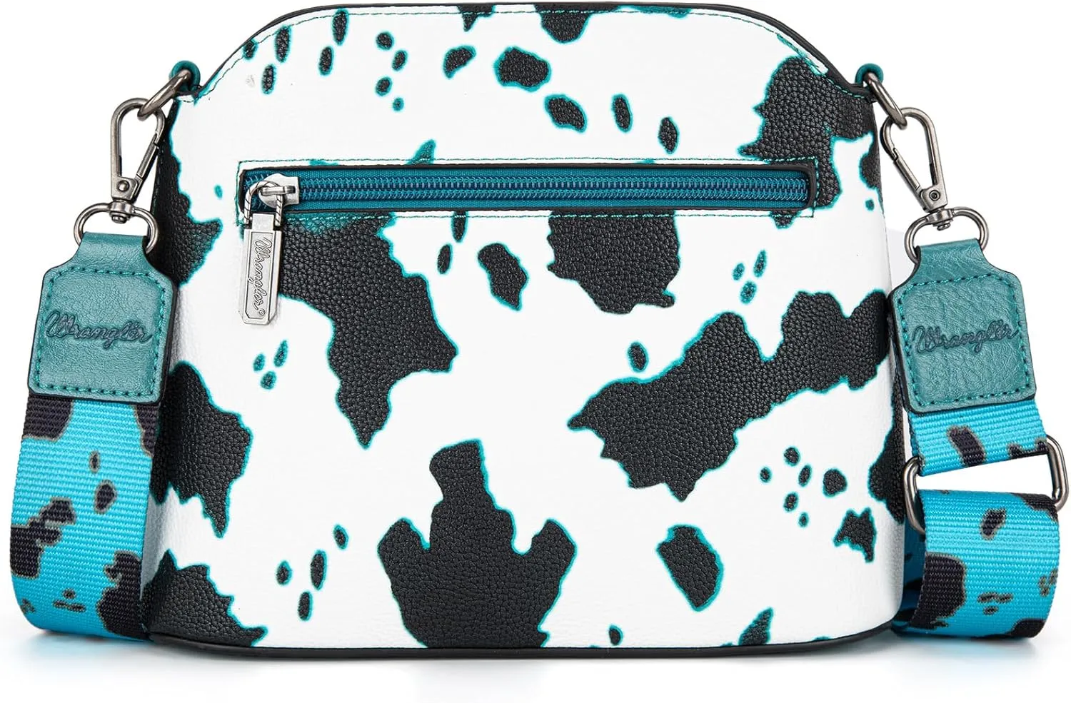 Wrangler Cow Print Crossbody Bag for Women Western Cross Body Purse with Signature Strap