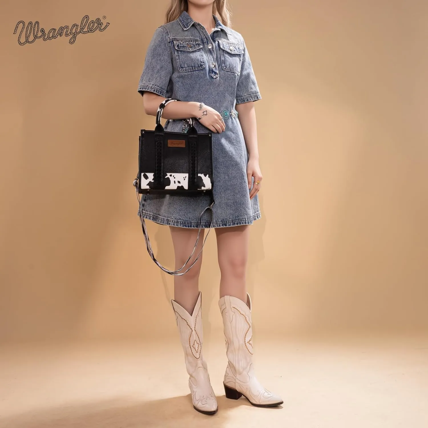 Wrangler Purse for Women Medium Tote Bag Handbags Top-Handle