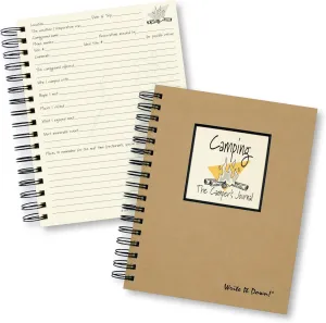 Write it Down series by Journals Unlimited, Guided Journal, Camping, The Camper's Journal, Full-size 7.5"x 9", Kraft Hard Cover, Made in USA
