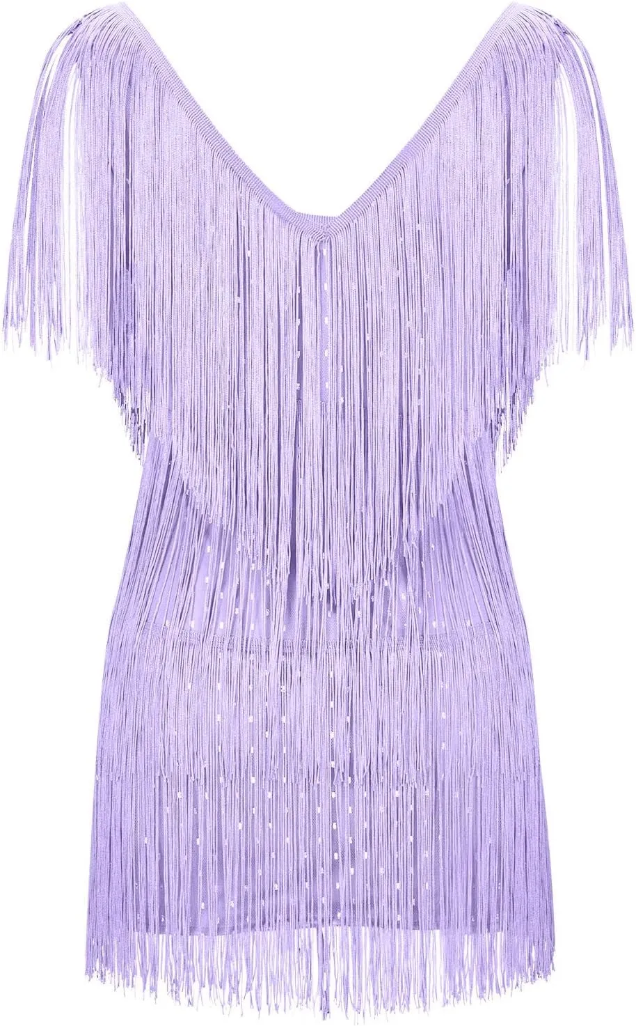 XUNRYAN Sequin Fringe Dresses Women Sparkly Glitter Formal Tassel Dress Evening Party Ball Gown Cocktail Concert Outfit