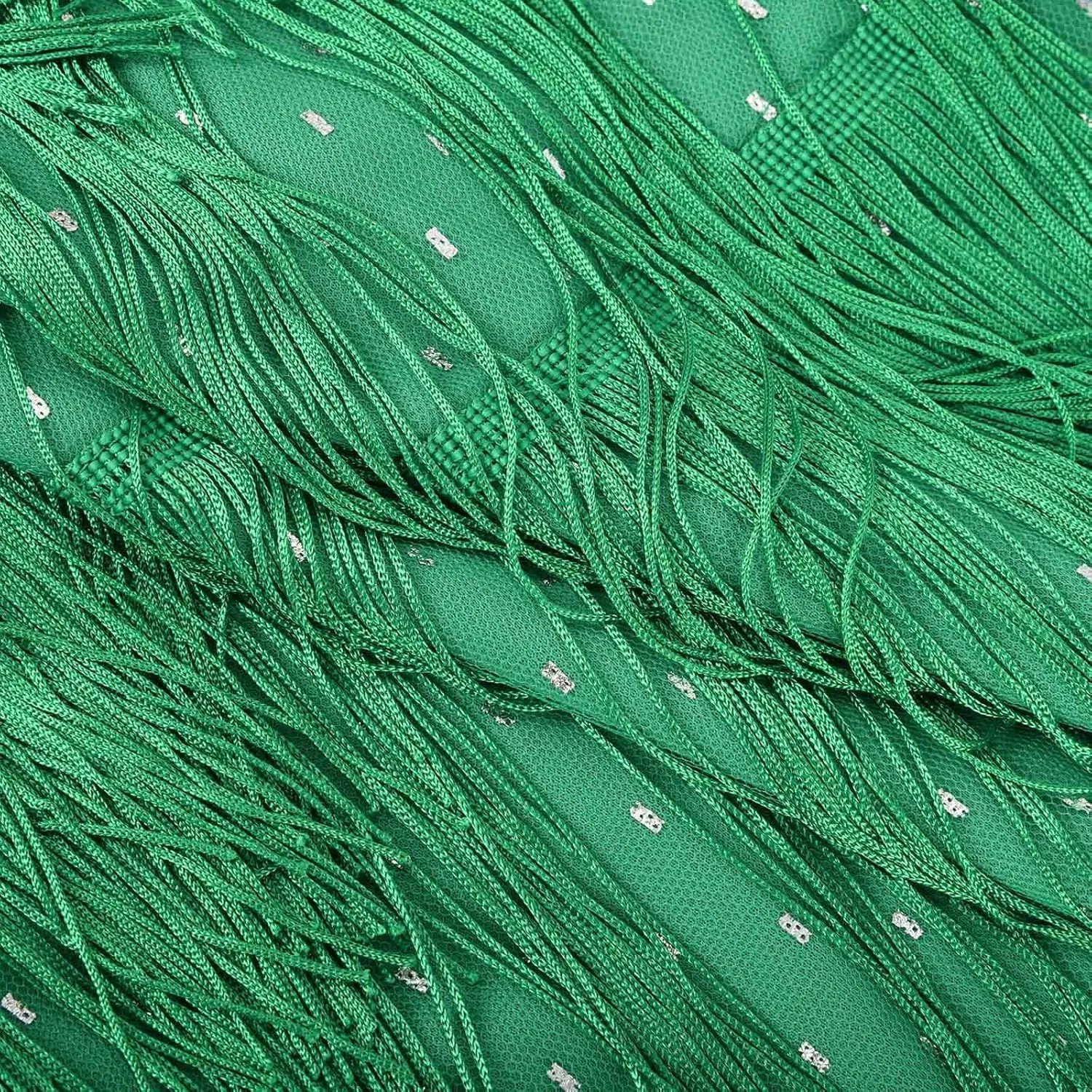 XUNRYAN Sequin Fringe Dresses Women Sparkly Glitter Formal Tassel Dress Evening Party Ball Gown Cocktail Concert Outfit