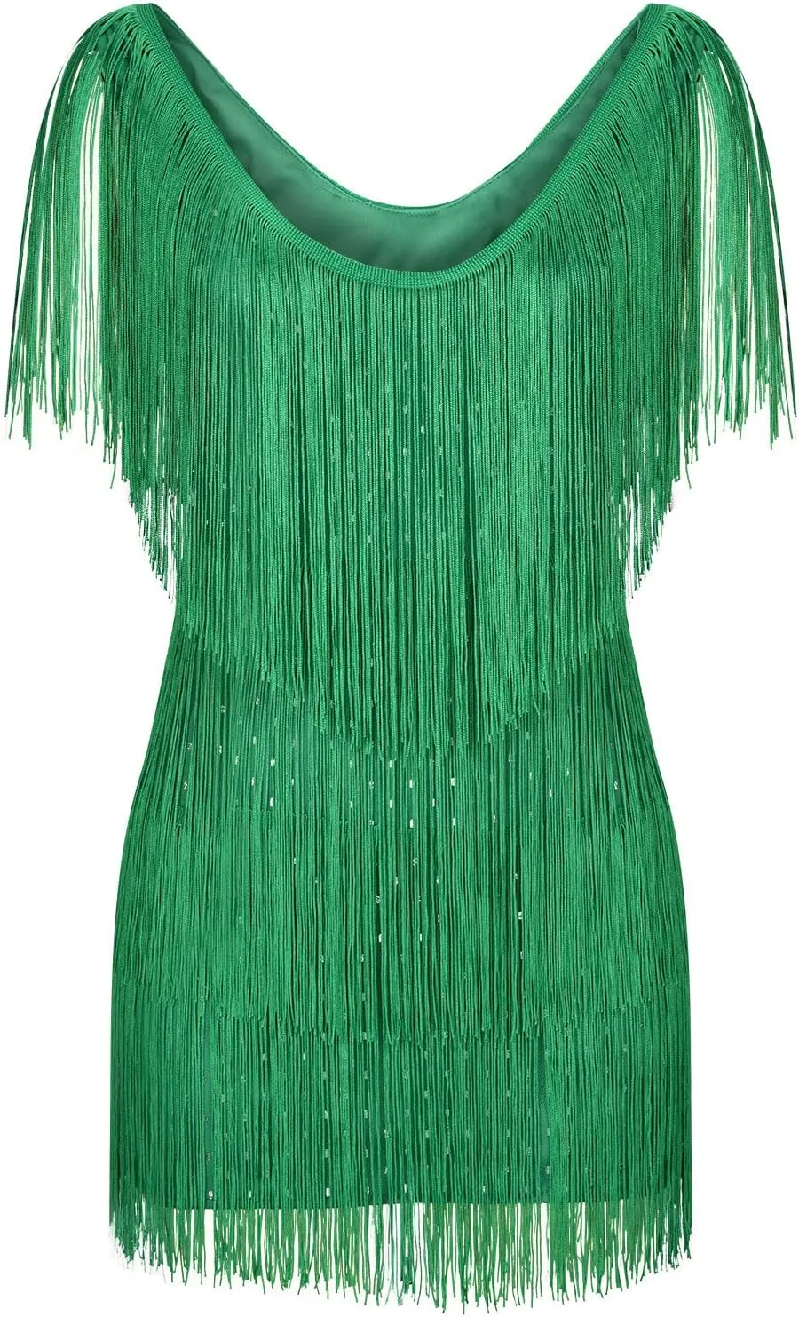 XUNRYAN Sequin Fringe Dresses Women Sparkly Glitter Formal Tassel Dress Evening Party Ball Gown Cocktail Concert Outfit