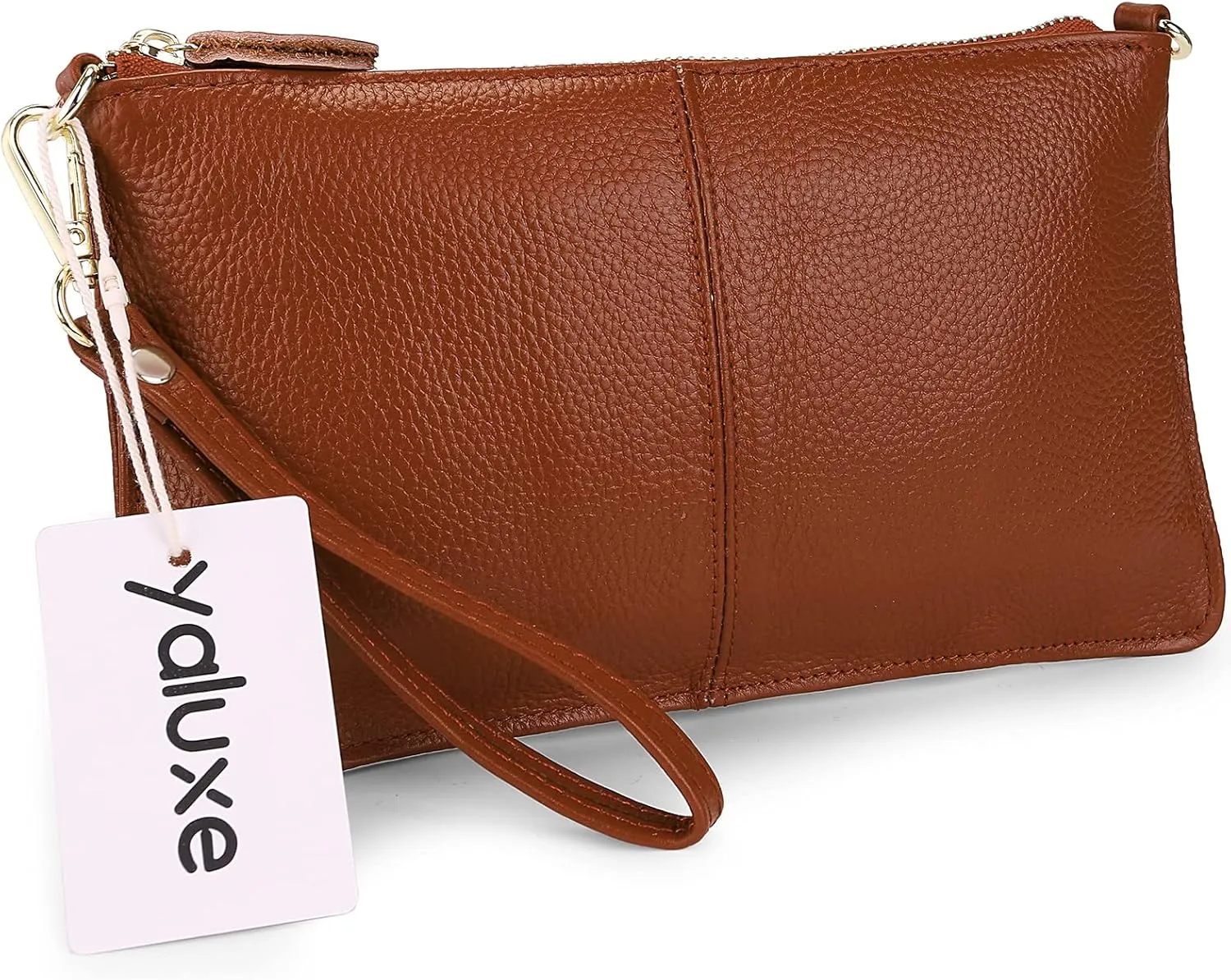 YALUXE Genuine Leather Wristlet Handbags Purses Cell Phone Pocket Clutch Wallet Crossbody Bags for Women