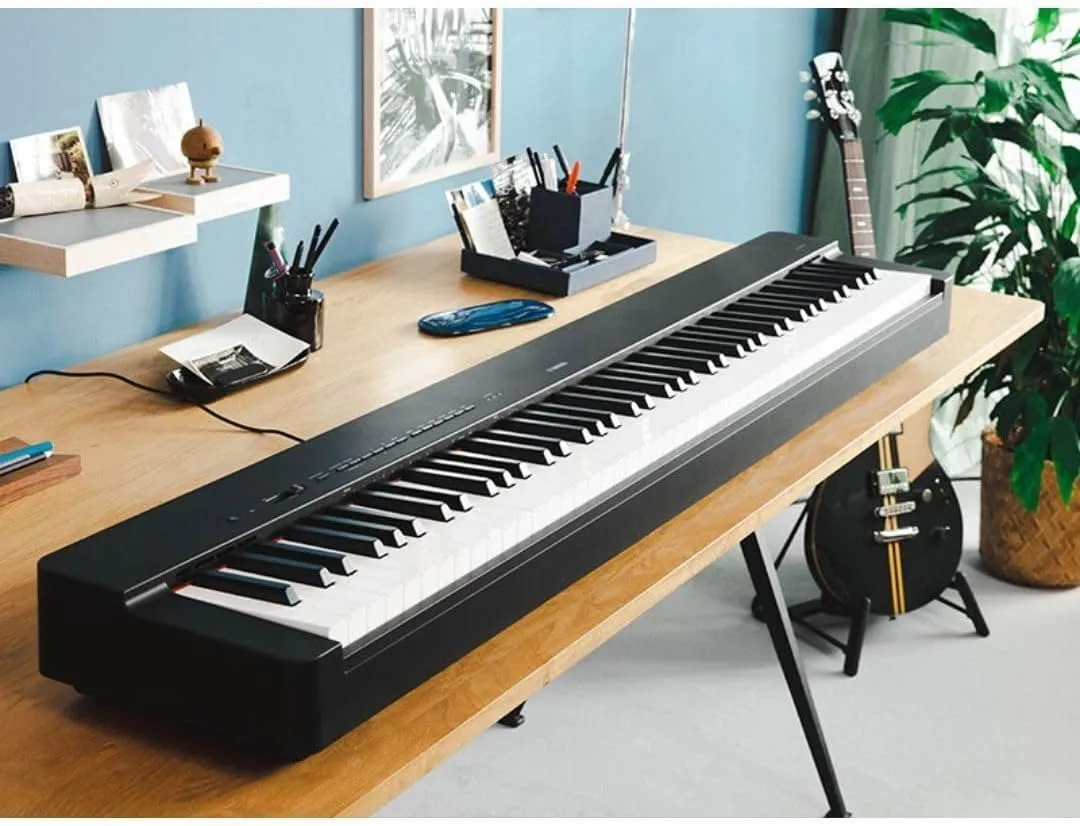 Yamaha P225B, 88-Key Weighted Action Digital Piano with Power Supply and Sustain Pedal, Black (P225B)
