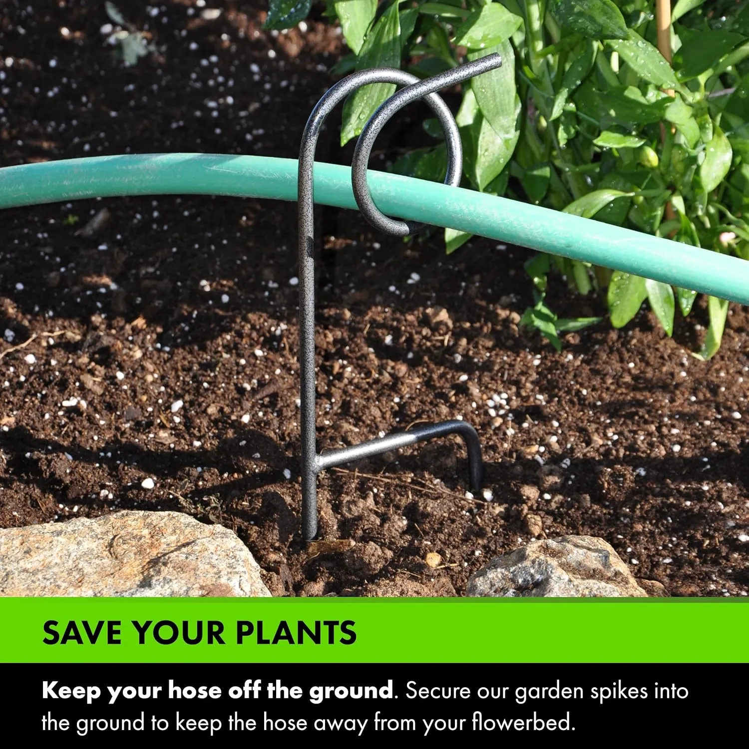 Yard Butler Plant-Saving Hose Guide - 17.5-Inch Plant Protector Garden Stakes Heavy Duty Hose Guides for Garden, Lawn & Garden Watering Equipment - Flower Protector Hose Guards, Place them Anywhere
