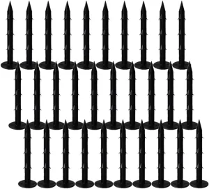 Yardwe Black Ground Nails 120pcs Gardening Stakes Plastic Ground Stake for Weeding Mat Garden Hoses