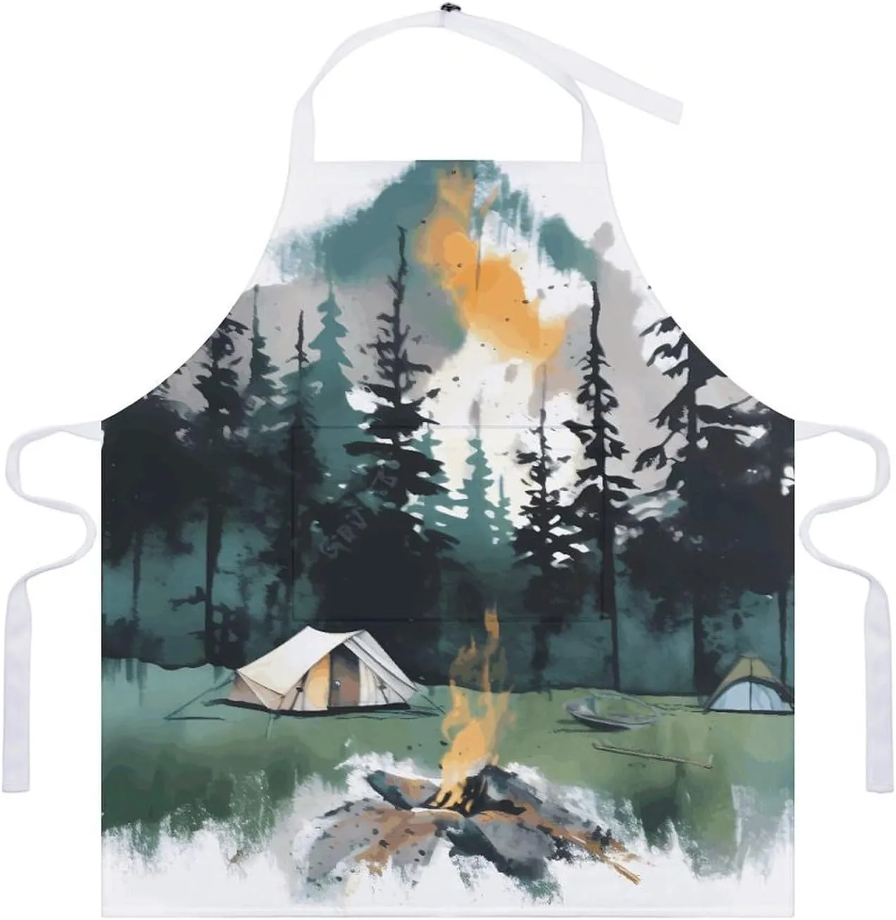 Yellow Sunflower Horse Aprons, Waterproof Bib for Women, Adjustable Cooking Bib Kitchen Apron with Large Pocket