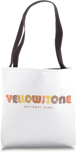 Yellowstone National Park 70s 80s Retro Type Graphic Tote Bag
