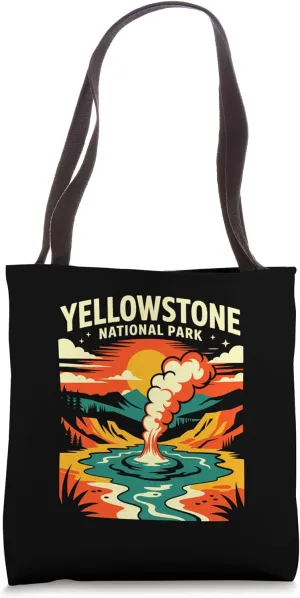 Yellowstone National Park Colorado Hike 70s Retro Vintage Tote Bag