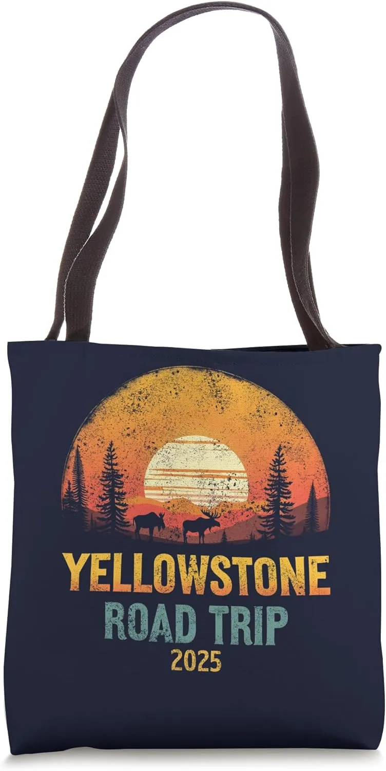 Yellowstone National Park Family Road Trip 2025 Camping Gift Tote Bag