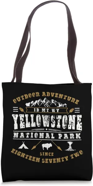 Yellowstone National Park Hiking Camping Geyser Souvenir Tote Bag