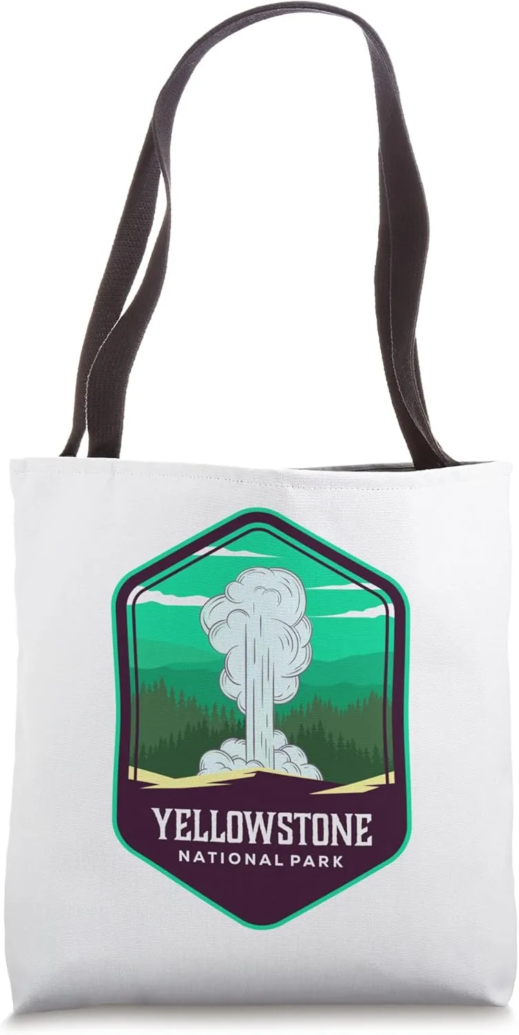 Yellowstone National Park old Faithful geyser souvenir Tote Bag