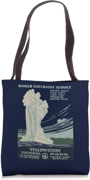 Yellowstone National Park Vintage Geyser Tote Bag