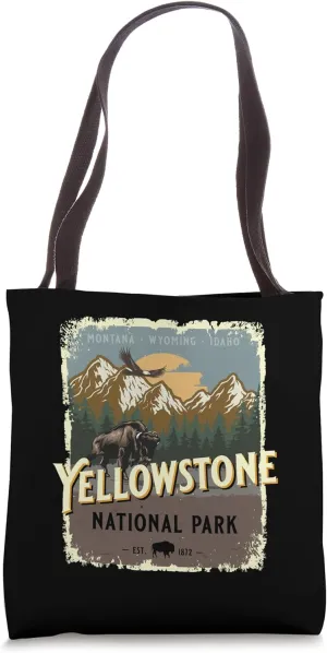 Yellowstone National Park Vintage Travel Poster Style Tote Bag