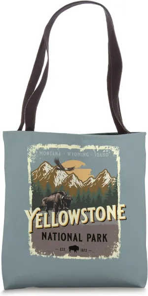 Yellowstone National Park Vintage Travel Poster Style Tote Bag