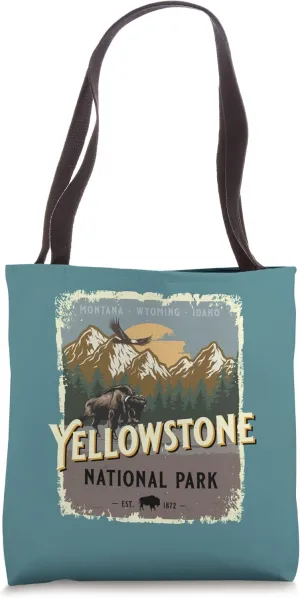 Yellowstone National Park Vintage Travel Poster Style Tote Bag