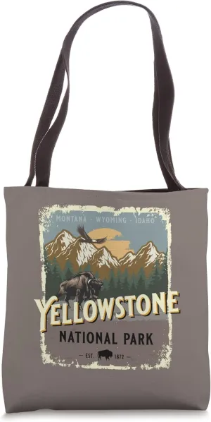 Yellowstone National Park Vintage Travel Poster Style Tote Bag