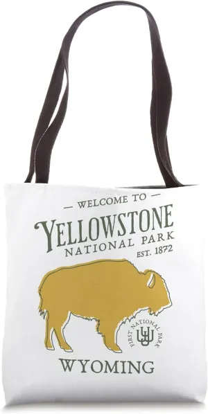 Yellowstone US National Park Wyoming Montana Idaho Travel Tote Bag