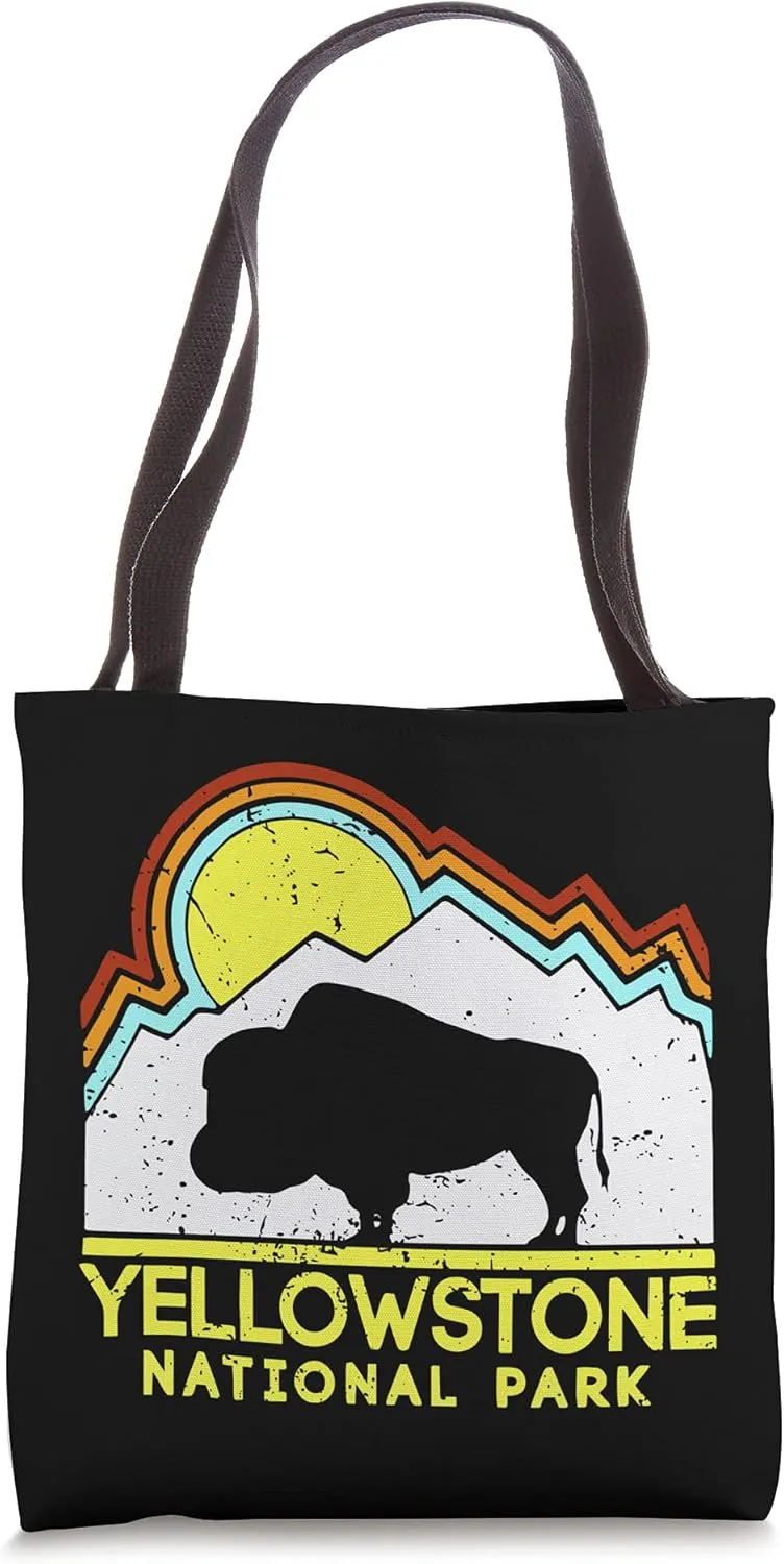 Yellowstone USA National Park Wild Buffalo Shirt Tote Bag