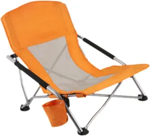 Yiju Folding Camping Chair Picnic Seat Portable Lounger Outdoor Folding Chair High Backrest for Concert Travel Lawn Fishing, Orange