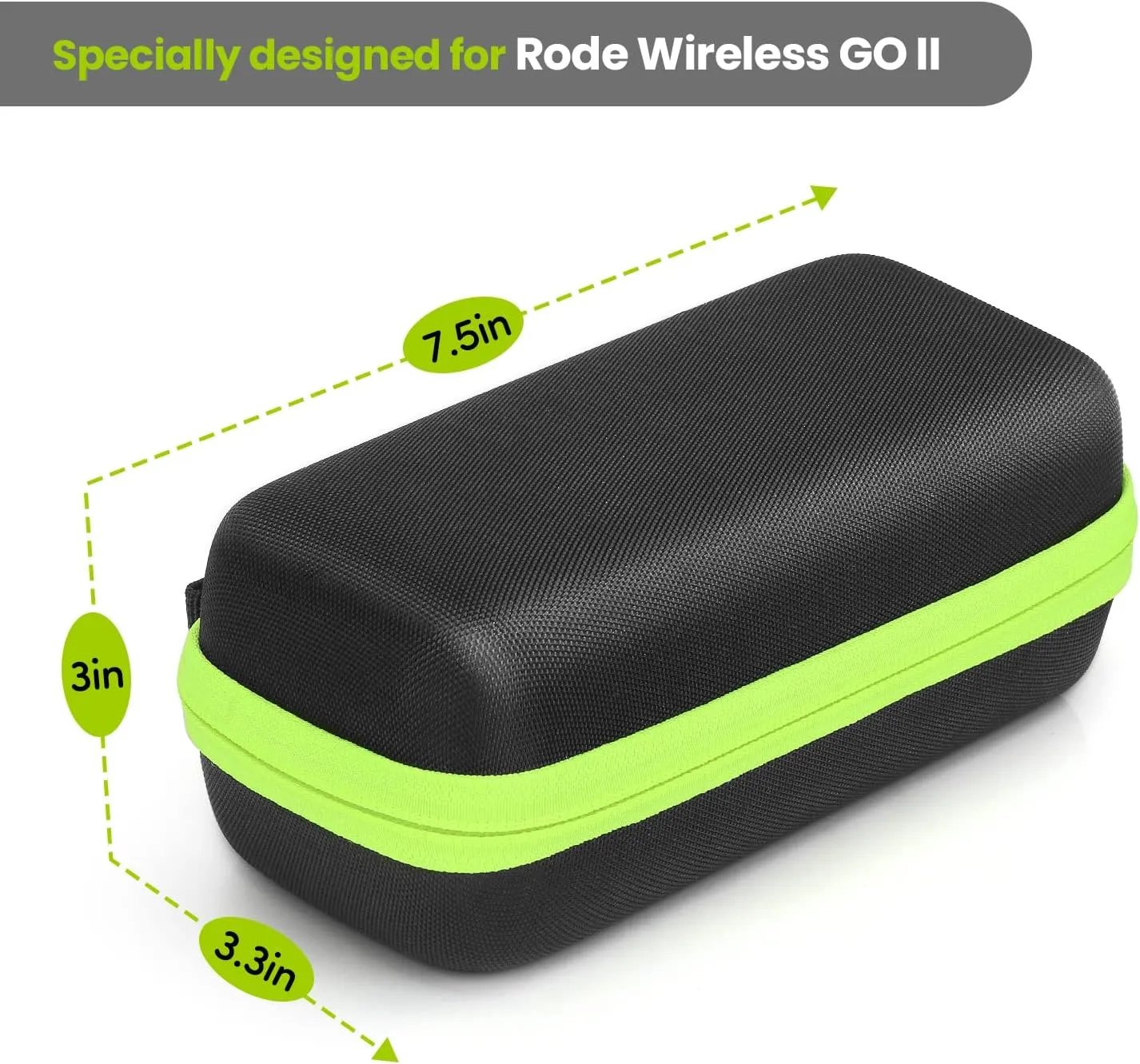 YOUSHARES Wireless Go 2 Hard Carring Case - Professional Flocking Mic Case Compatible with Rode Wireless GO II Dual Channel Compact Digital Wireless Microphone System (black)