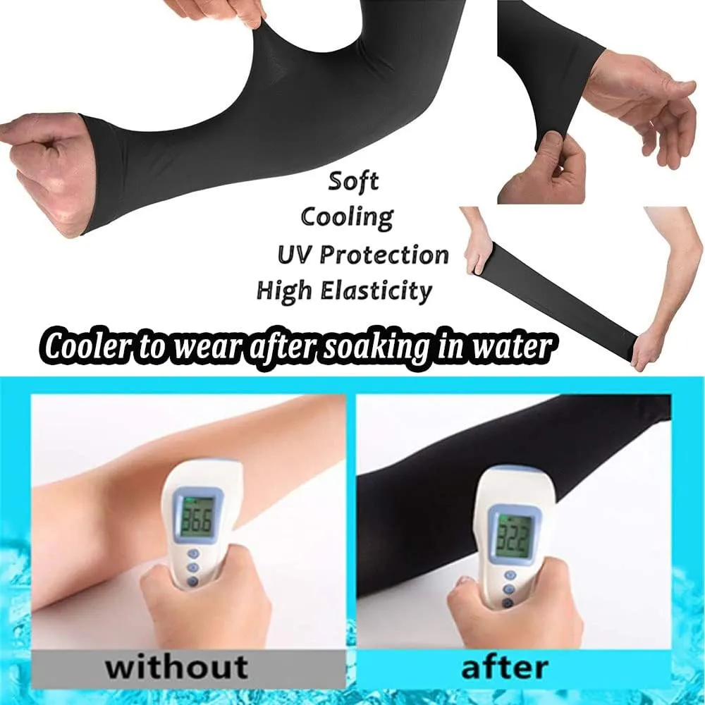 YQXCC 4 Pairs Arm Sleeves, Cooling UV Sun Protection Sports Compression Sleeves for Men Women, Golf Basketball Arm Sleeves