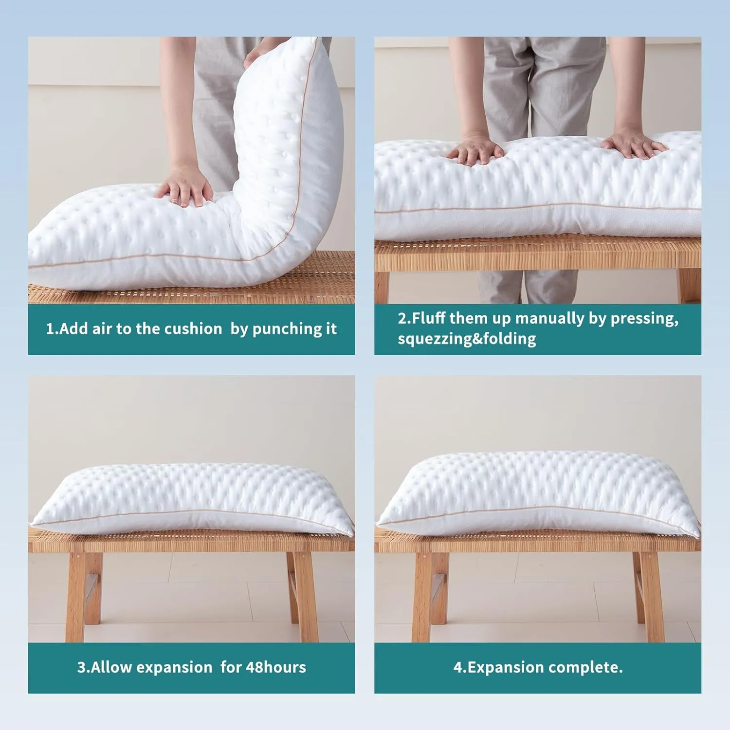 YZ HOME Camping Pillow for Side and Back Sleepers Travel Size Side Sleeper Pillow with Adjustable Memory Foam Filling for Neck and Shoulder Pain - Additional Storage Bag Included,White