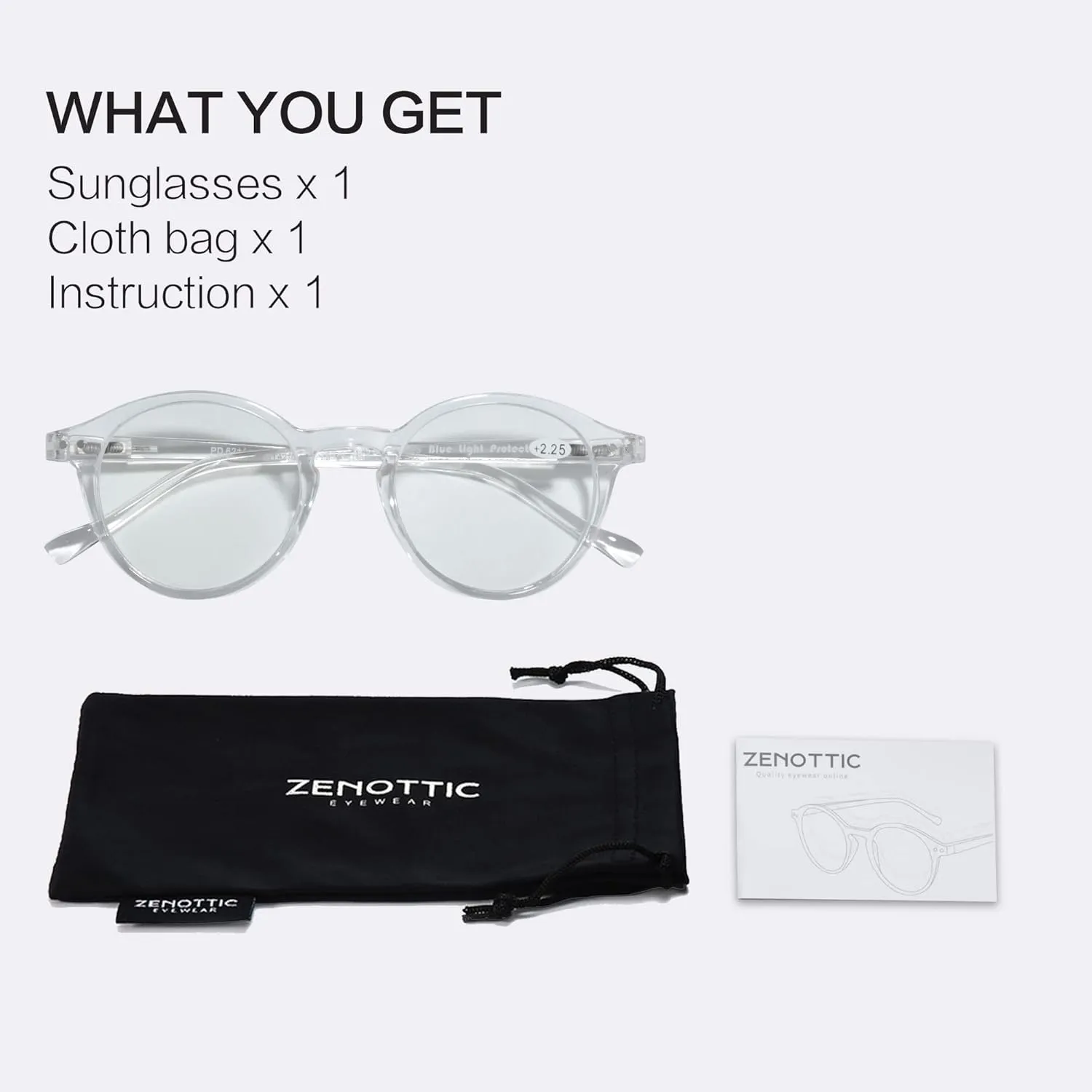 ZENOTTIC Reading Glasses Blue Light Blocking Round Glasses for Men Women Magnification 0.0 1.0 1.5 2.0 2.5 3.0 3.5
