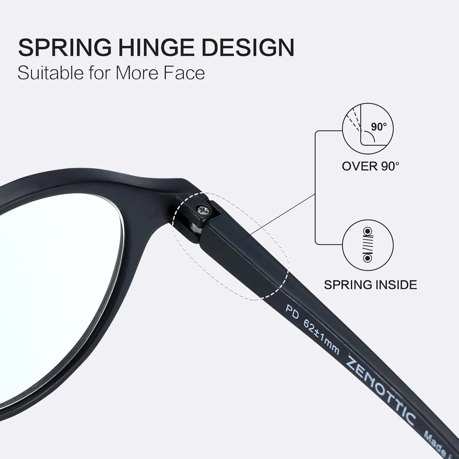 ZENOTTIC Reading Glasses Blue Light Blocking Round Glasses for Men Women Magnification 0.0 1.0 1.5 2.0 2.5 3.0 3.5