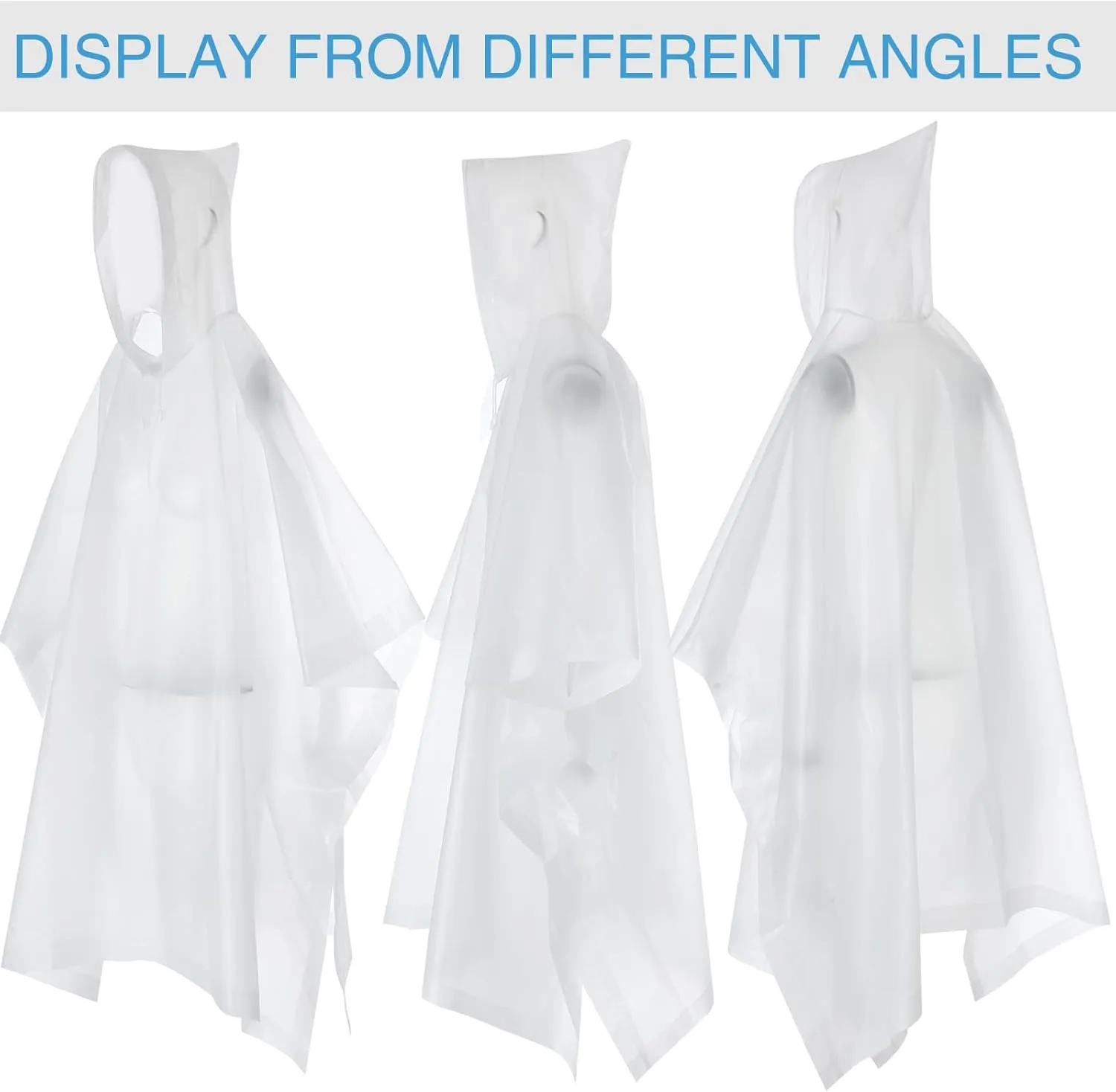Zhehao 20 Pcs Rain Ponchos for Adult Reusable Waterproof Plastic Rain Coat