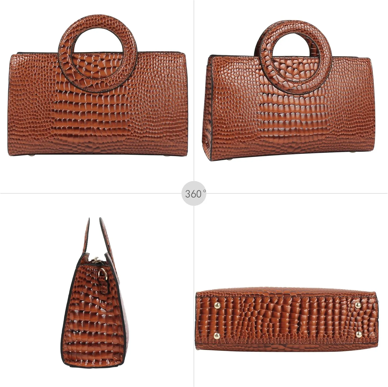 ZLMBAGUS Women Vintage Flap Tote Top Handle Satchel Handbags PU Leather Clutch Purse Shoulder Bag