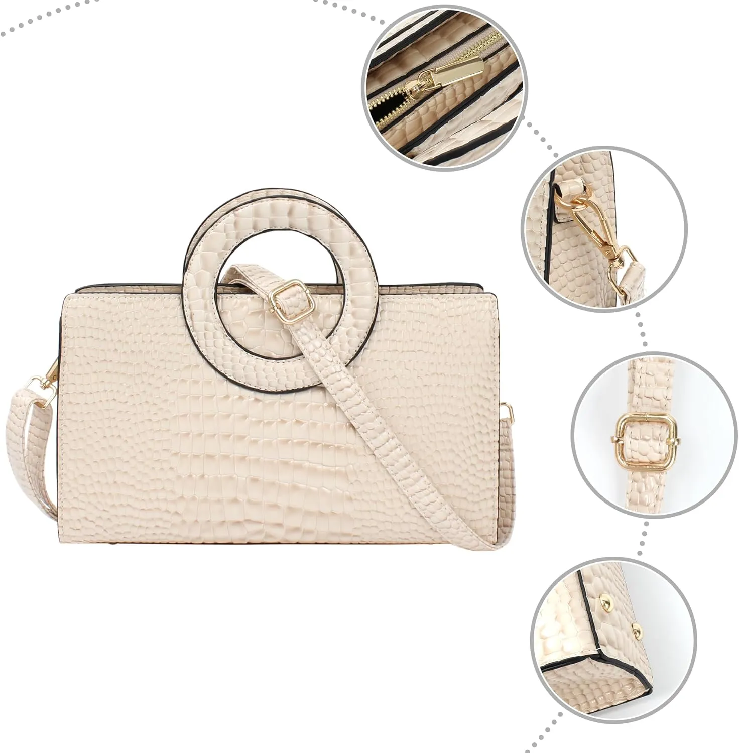 ZLMBAGUS Women Vintage Flap Tote Top Handle Satchel Handbags PU Leather Clutch Purse Shoulder Bag