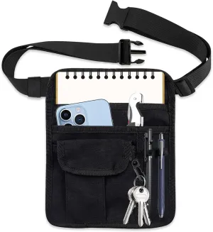 ZMD Server Apron, Black Server Waist Pouch with Buckle for Waitress Restaurant Accessories Bag Adjustable Belt, Utility Money Bag Tool Working Serving Pouch for Restaurants, Gardening, Nursing