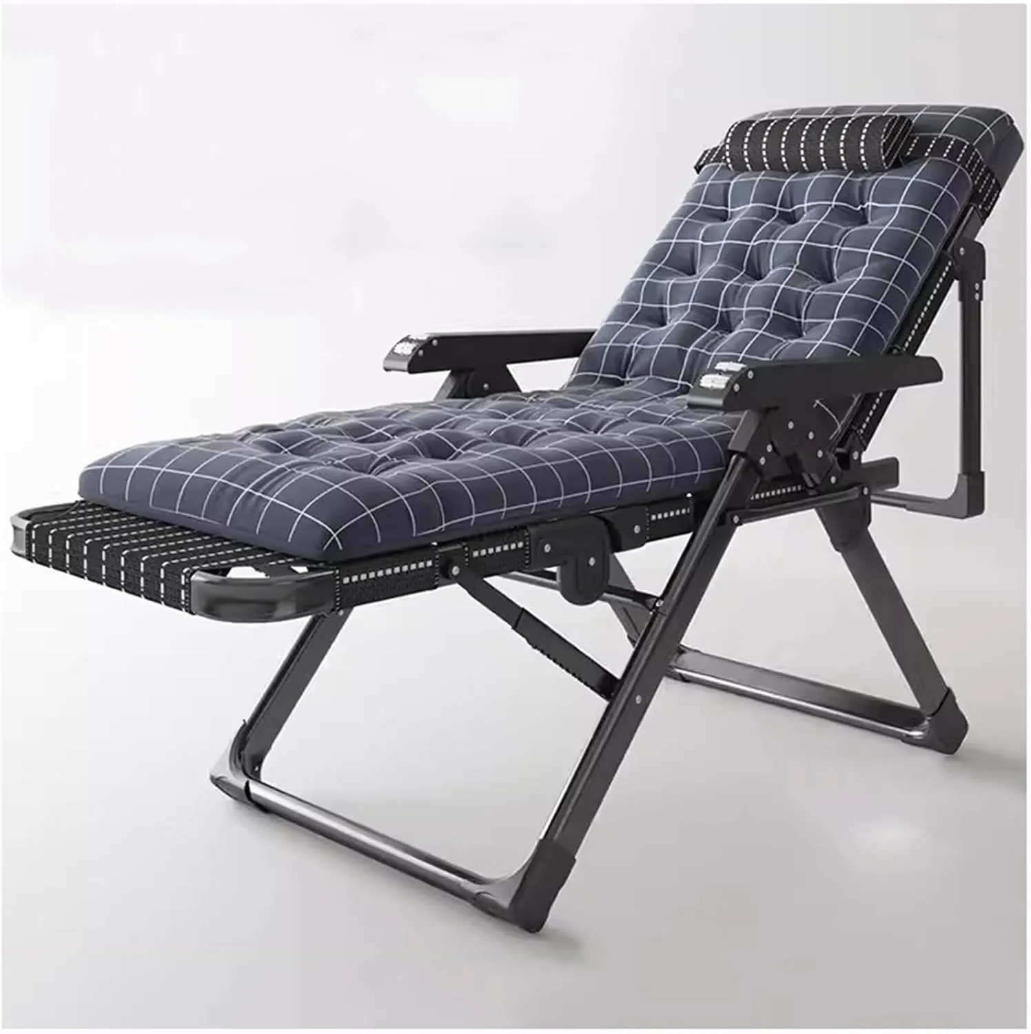 ZTGL A, Portable Folding Camping Cot, Adjustable Adults Reclining Lounge Chairs with Pillow, Outdoor Folding Lounge Chair Perfect for Camping Pool Beach Office Nap